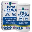 Vital Planet - Vital Flora Ultra Daily Probiotic 60 Miljard CFU, 60 Diverse Strains, 7 Biologische Prebiotica, Immune Support, Digestive Health Plank Stabiele Probiotica voor vrouwen en mannen 30 Capsules
