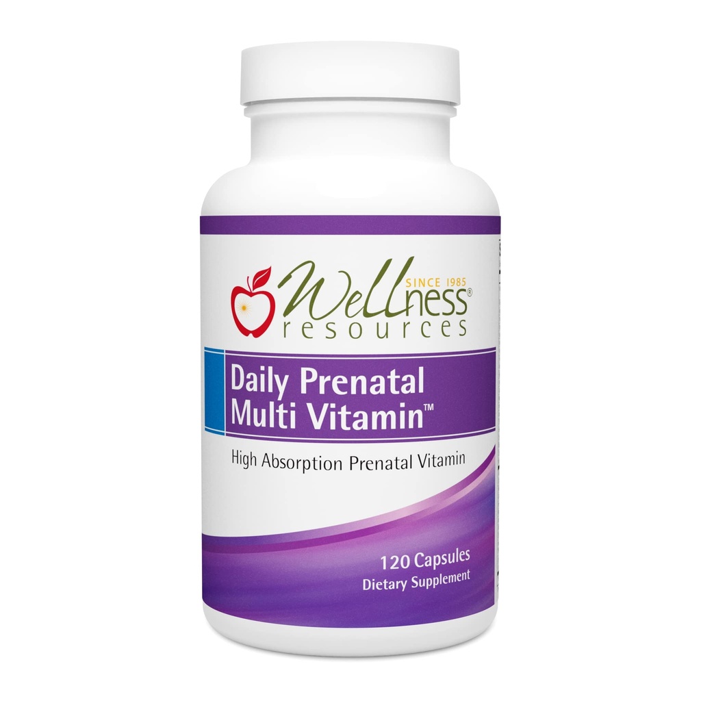 Wellnessbronnen Dagelijkse prenatale multivitamine - gemethyleerde laten Zink Iron Bisglycinate Choline & Key Nutriënten - Natuurlijke prenatale postnatale postnatale vitamines voor vrouwen - 120 capsules