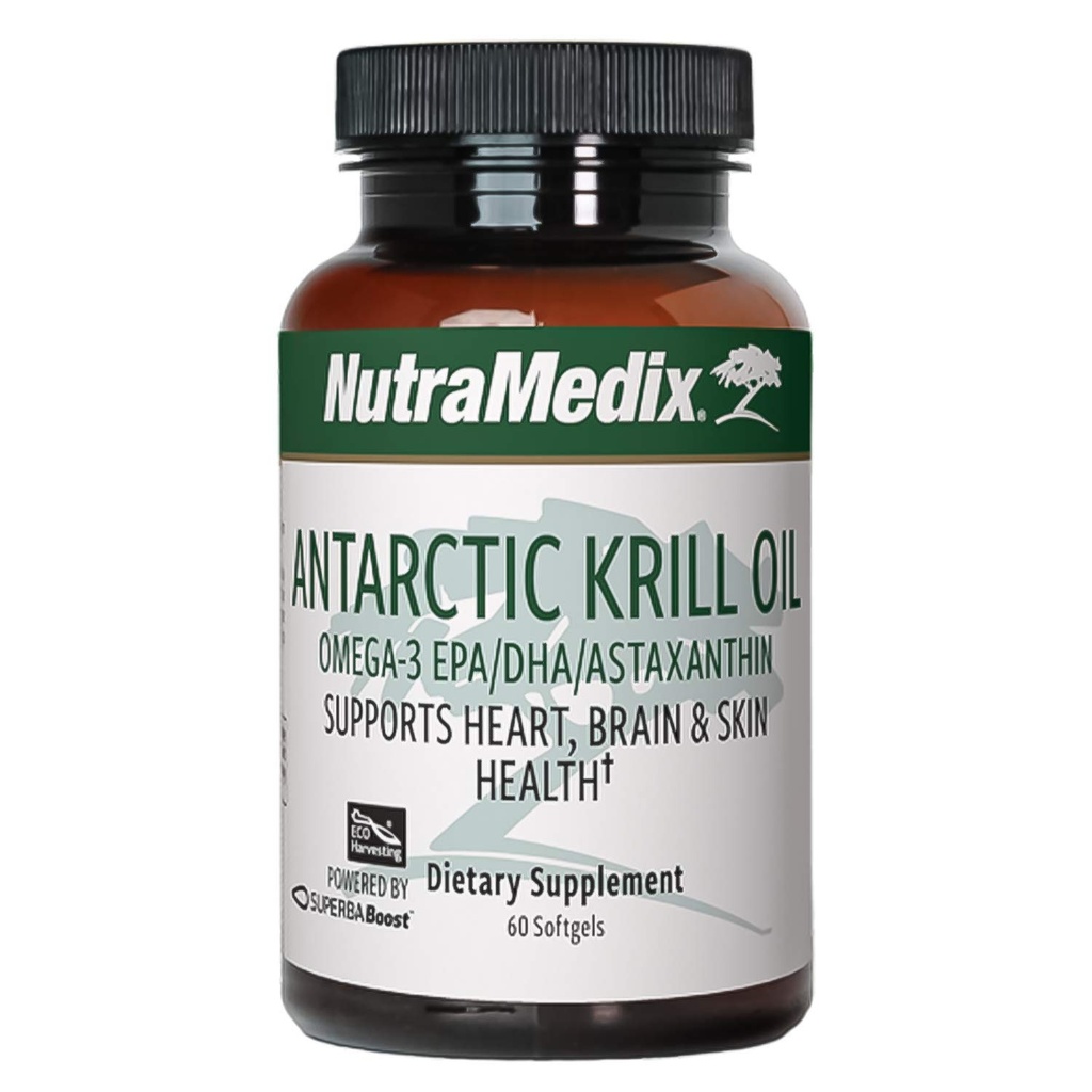 NutraMedix Antarctische Krillolie 500mg - Visoliesupplement - Omega-3s (EPA & DHA) + Astaxanthine - Red Krill Supplement for Joint, Immune, Heart, Liver & Brain Health Support (60 Softgels)