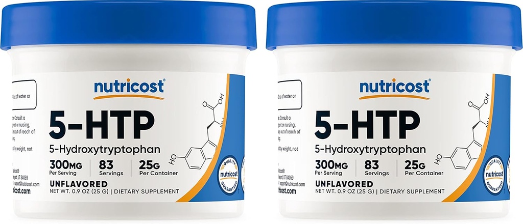 Nutricost 5-HTP Poeder 25 Gram (2 Pack) (300mg per Serving)