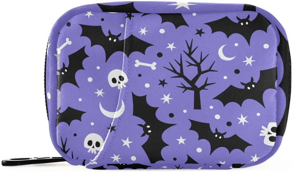 Halloween vleermuizen pil Box 7 Dag pil geval Travel pil Organizer Bag met rits draagbare Wekelijkse Vitamine Medicine supplement houder Pouch Bag