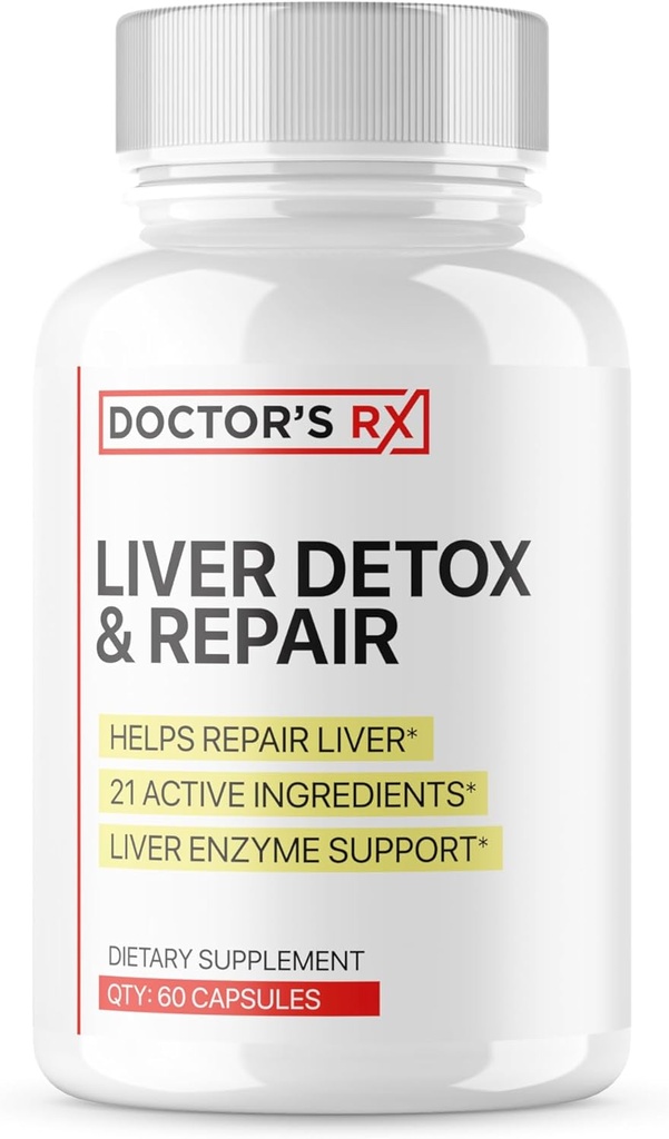 Arts's RX #1 RATHED Premium Lever Reiniging & Detox .. Optimaliseer de leverfunctie, Reparatie Lever Enzymen .. Ultra gedoseerd Formule w/21 Krachtige Ingrediënten .. 3rd Party Tested + USA Made - 60 Capsules