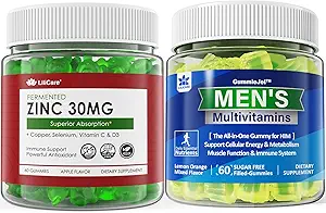 Suikervrij Zink Gummies 2 Pack + Heren Multivitaminen Gummies 1 Pack