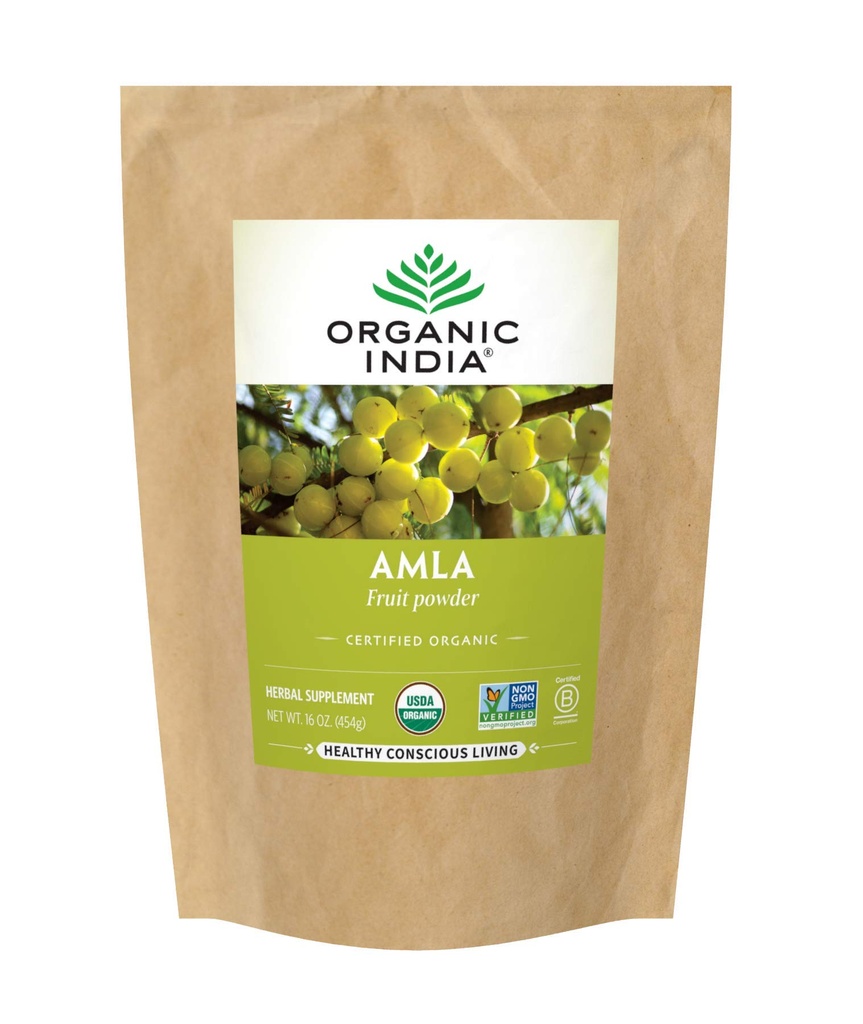 ORGANISCHE INDIA Amla Powder - Amalaki Indian Gooseberry, Immune Support, Vitamine C voor Immune System, Vegan, Ayurvedische Superfood, Antioxidanten, Non-GMO, Amla Powder for Hair Growth, Biologische - 1 Lb