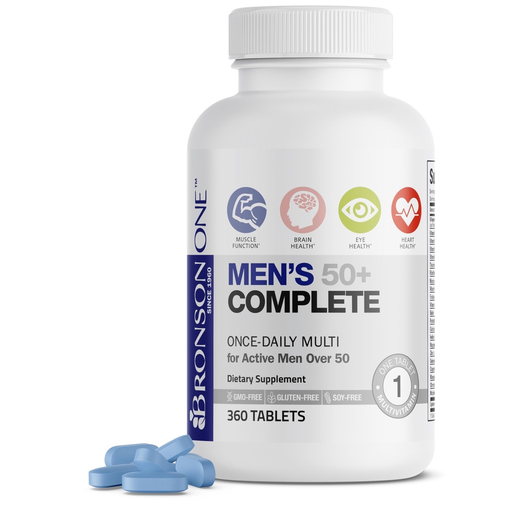 Bronson ONE Daily Mens 50+ Complete Multivitamine Multimineral, 360 tabletten
