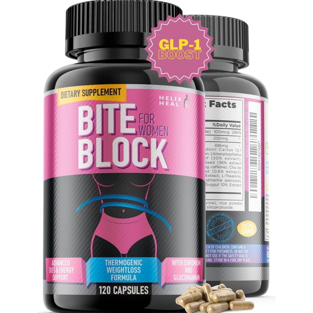 Suppresseur d'appétit pour les femmes de perte de poids - Pills for Bloating Relief & Carb Blocker, Thermogénique Belly Fat Burner w/Chromium Caffeine Glucomannan - Diet Pills Work Fast, 240 Capsules- 4 mois d'approvisionnement