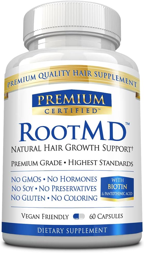 RootMD - Stimuleren van de haargroei, Verjongen Follicles, Verbeter Scalp Circulatie - Biotine, Koper, Tocoferylacetaat, Saw Palmetto - Alle natuurlijke Vegan vriendelijk - 60 Capsules