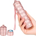 7 dagen Metal Pill Organizer - Waterdichte Travel Vitamin Case Pill Box, Daily Pill Container 7 afdelingen, Weekly Pill Containers voor Medicine Supplementen Visolie, Roze