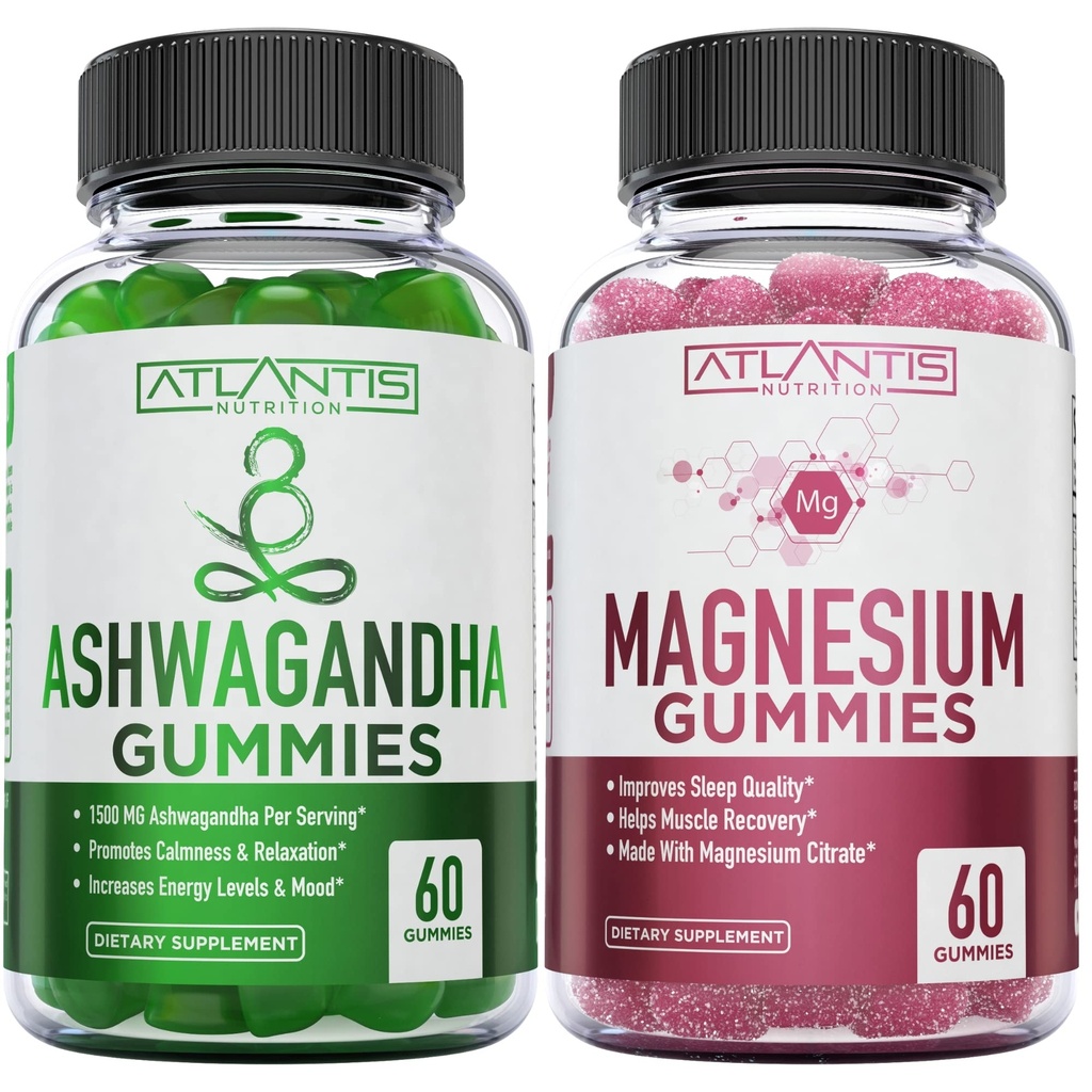 Ashwagandha & Magnesium Gummies for Improved Sleep & Strenged Body Functions. Ashwagandha Boosts Mood & Energy - Magnesium helpt Recover Muscles & Relieves Cramps - Vegan