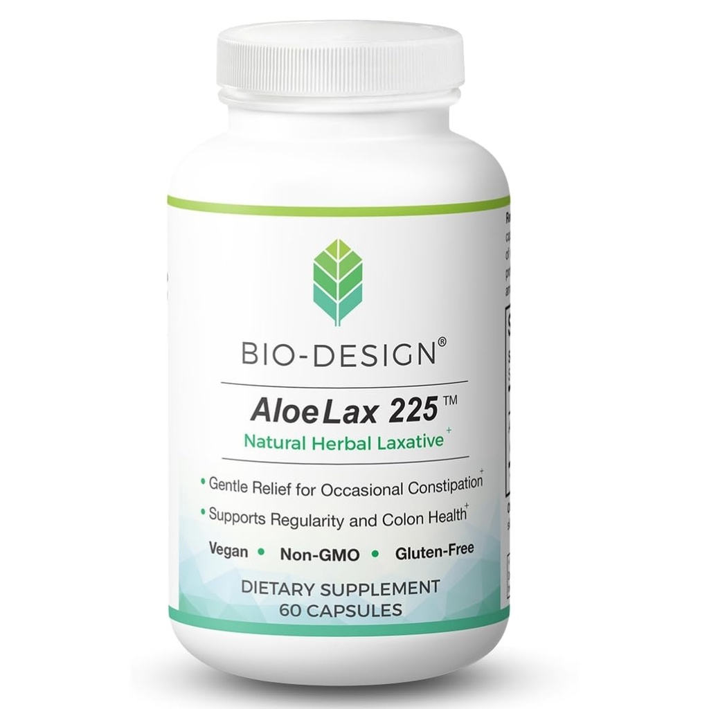 Aloë Lax 225 Natural Herbal Laxative - Zachte verlichting voor incidentele constipatie, gas, & Bloating met 225 mg Natural Aloë Ferox - Ondersteunt Bowel Regularity & Colon Health - 60 capsules