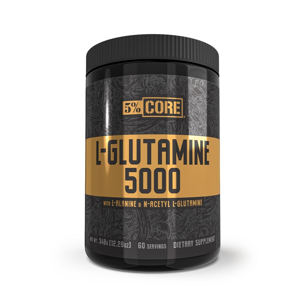 5% Voeding Core L-Glutamine 5000 Supplement w/L-Alanine Immuun & Digestieve Ondersteuning 