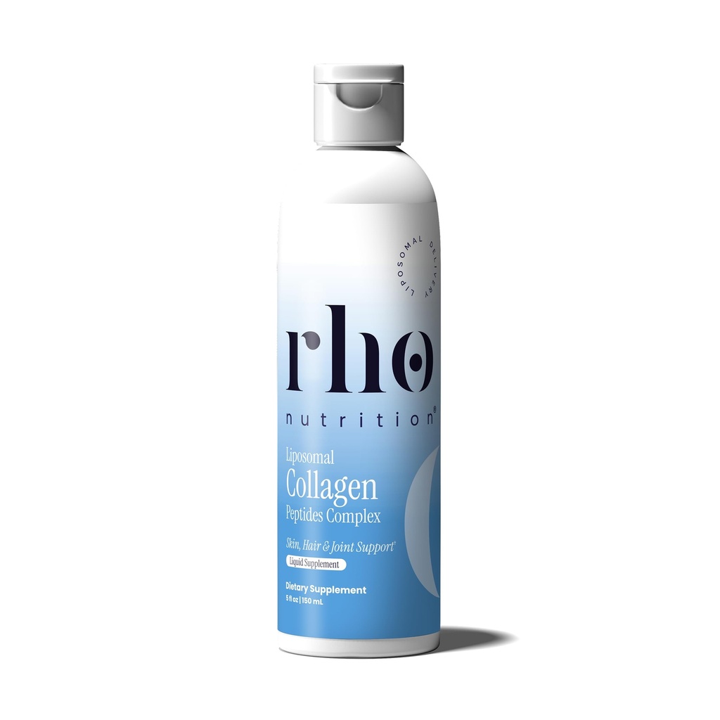 Rho Nutrition Liposomale Collagen Peptiden - High-Absorptie Liquid Collagen Supplement - Ondersteunt huid elasticiteit, Joint Health, en de algehele vitaliteit voor gezonde veroudering, 5 fl oz