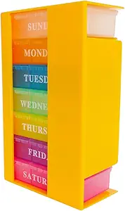 Travel Pill Organizer Box, 3 keer per dag, AM Daily Pill Organizer Dispenser Herinnering, Medication Case Planner Portable voor Purse Pocket Medicine Vitamine, Supplement, Opslag Container