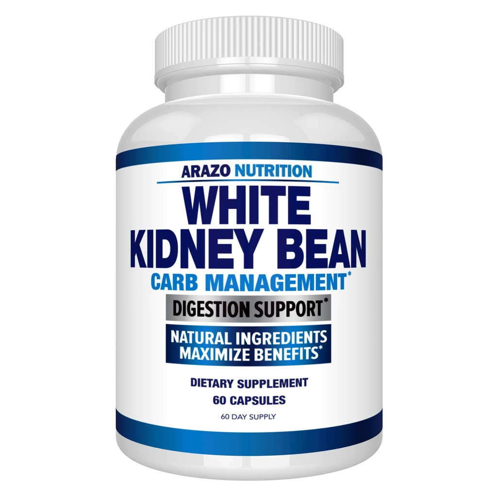 Arazo Voeding Witte Nier Bean Extract - 100% Pure Carb Blocker en Vet Absorber voor gewicht ondersteuning - Intercept Carbs