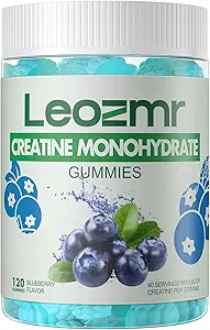 Creatine Monohydraat Gummies 5000mg voor mannen & vrouwen, Kauwtabletten Creatine Monohydraat Supplement(120 Telling)- Blueberry 120 Gummies
