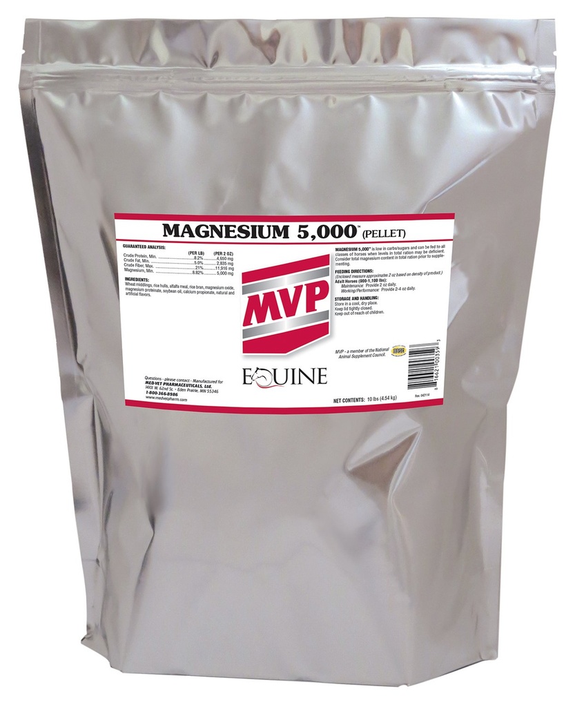Magnesium 5000 (10lb) Kalmeren/Metabolisme/Muscle Functie Ondersteuning voor paarden.
