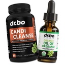 Candi Reinigen & Oregano Oliedruppels - Extra sterkte Probiotische Complex Cleanser & Organic Liquid - Natuurlijke Orale Kruiden Caprylzuur Capsules & Olie van Oregano Drops Tinctuur Extract
