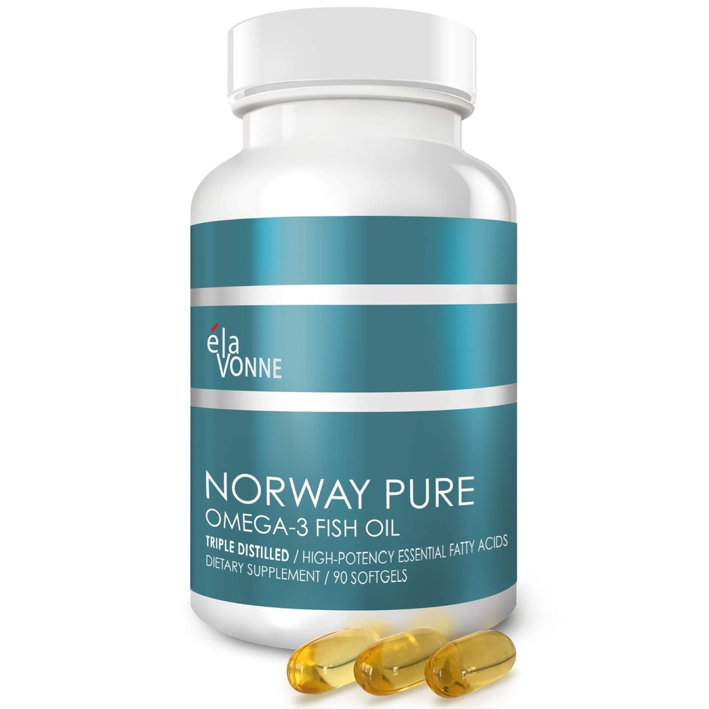 Noorwegen Pure Omega-3 Visolie Softgels 2.400mg (90ct) - 4X Concentrated EPA & DHA, Triple Distilled, Burpless, Wild Caught, Skin & Hair, Joints, Heart Health