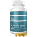 Noorwegen Pure Omega-3 Visolie Softgels 2.400mg (90ct) - 4X Concentrated EPA & DHA, Triple Distilled, Burpless, Wild Caught, Skin & Hair, Joints, Heart Health