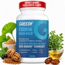 Suppléments Cerveau Nootropique pour la Mémoire et la Focus – Suppléments Santé Cerveau pour les adultes avec la technologie NanoCap®, Phosphatidylsérine, Bacopa, Ginkgo Biloba, Omega 3, B6 B12, 60 Softgels par Greedy®