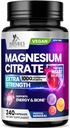 Magnesium Citrate Supplement Pillen 1000mg - 3X sterkte Magnesium supplementen voor bot, spier, hart, natuur's slaap ondersteuning voor mannen & vrouwen, Vegan Mag Mineral, Non-GMO, gebotteld in de VS, 240 Capsules