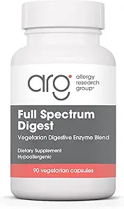 Groupe de recherche sur l'allergie Digest du spectre complet avec glutalytique - Enzymes digestifs pour les hommes et les femmes, Soutien au gluten, Supplément de digestion, Enzymes Gallbladder, Amylase, Capsules végétariennes - 90 Compte