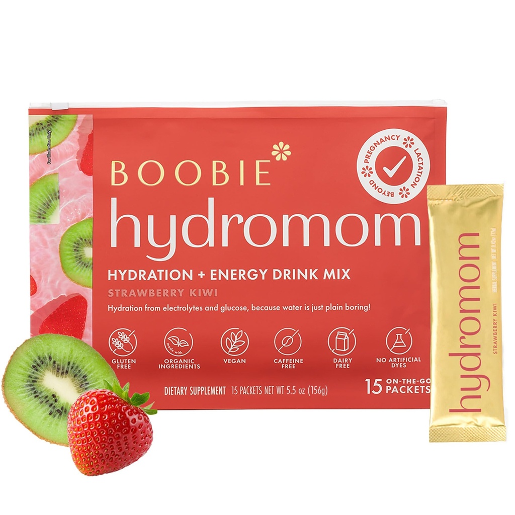 Boobie Hydromom Superfood Electrolyte Drink Mix, Aardbei Kiwi 