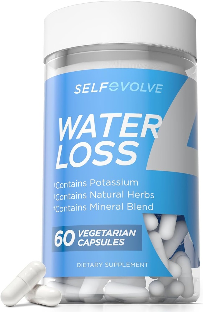 Waterverlies - Natural Water Pillen voor het verminderen van waterretentie en opgeblazenheid verlichting met Dandelion Extract, Kalium & 7 Natuurlijke Ingrediënten - 60 Veggie Capsules