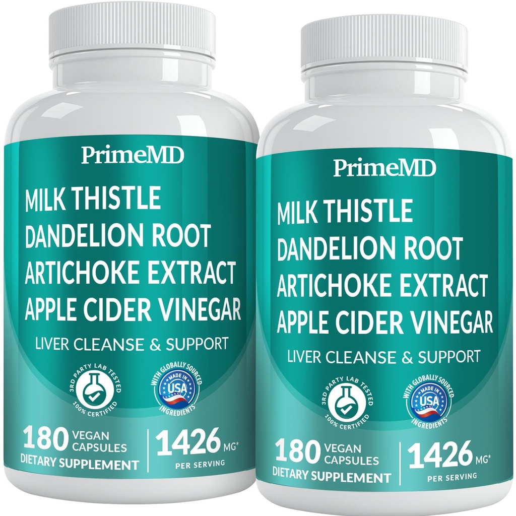 32-in-1 Lever Reinigen Detox en Reparatie met Melkdistel, Silymarin, Artichoke Extract, Beetwortelpoeder - Gallblaas Supplement met Actieve Lever Gezondheid Formule - 1426mg (180ct, Pack of 2)