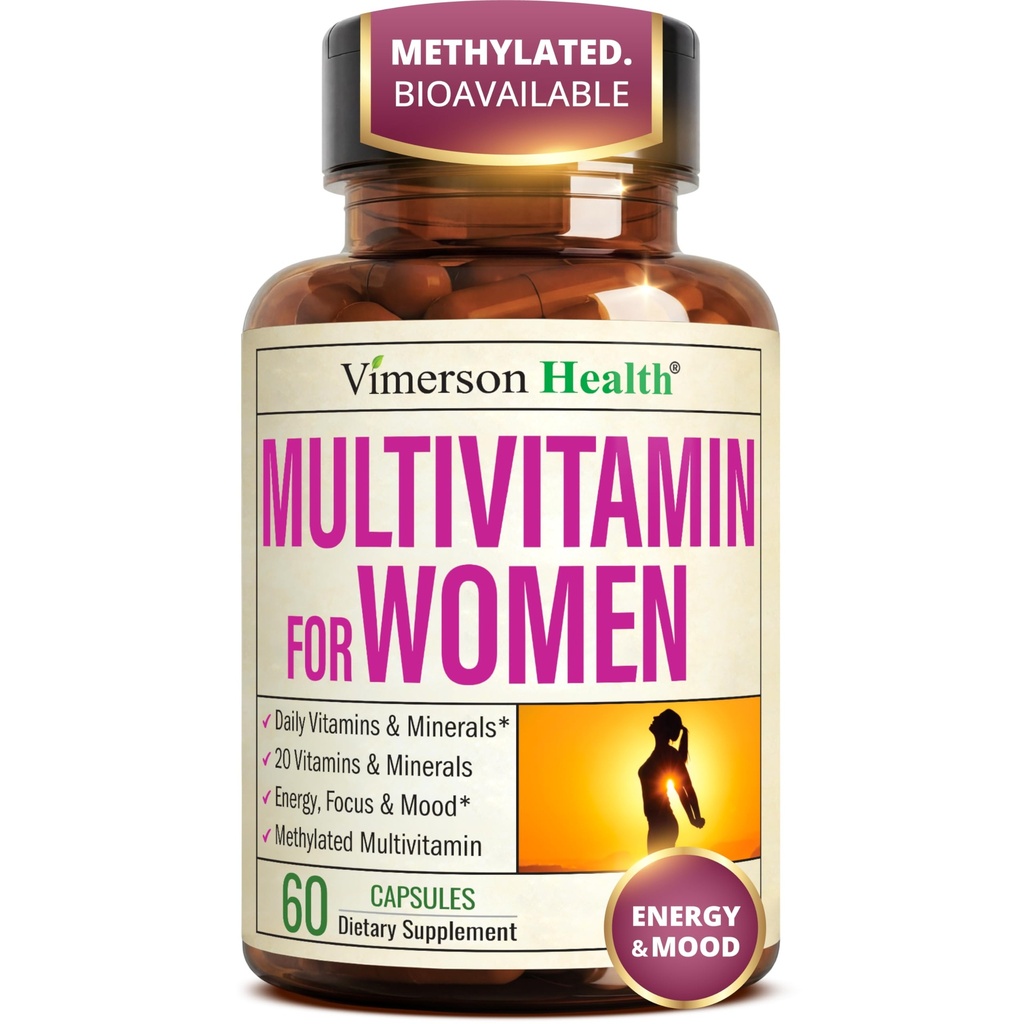 Multivitamine voor vrouwen met gemethyleerde vitamines en gecheleerde mineralen voor energie, focus en immuungezondheid