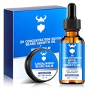 Baardgroei Olie & baard Balsem - Baardgroei Kit met 2X concentratie Biotine voor mannen, natuurlijke ingrediënten met Argan olie, Jojoba olie en vitamine (Sandalwood)