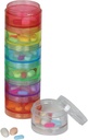 Ezy Dose Weekly (7-Day) Dagelijks Stapelbare Pill Case, Medicine Planner, Vitamine Organizer Box, Medium Detachable Compartments, Makkelijk te gebruiken, Regenboog Kleuren, BPA Gratis