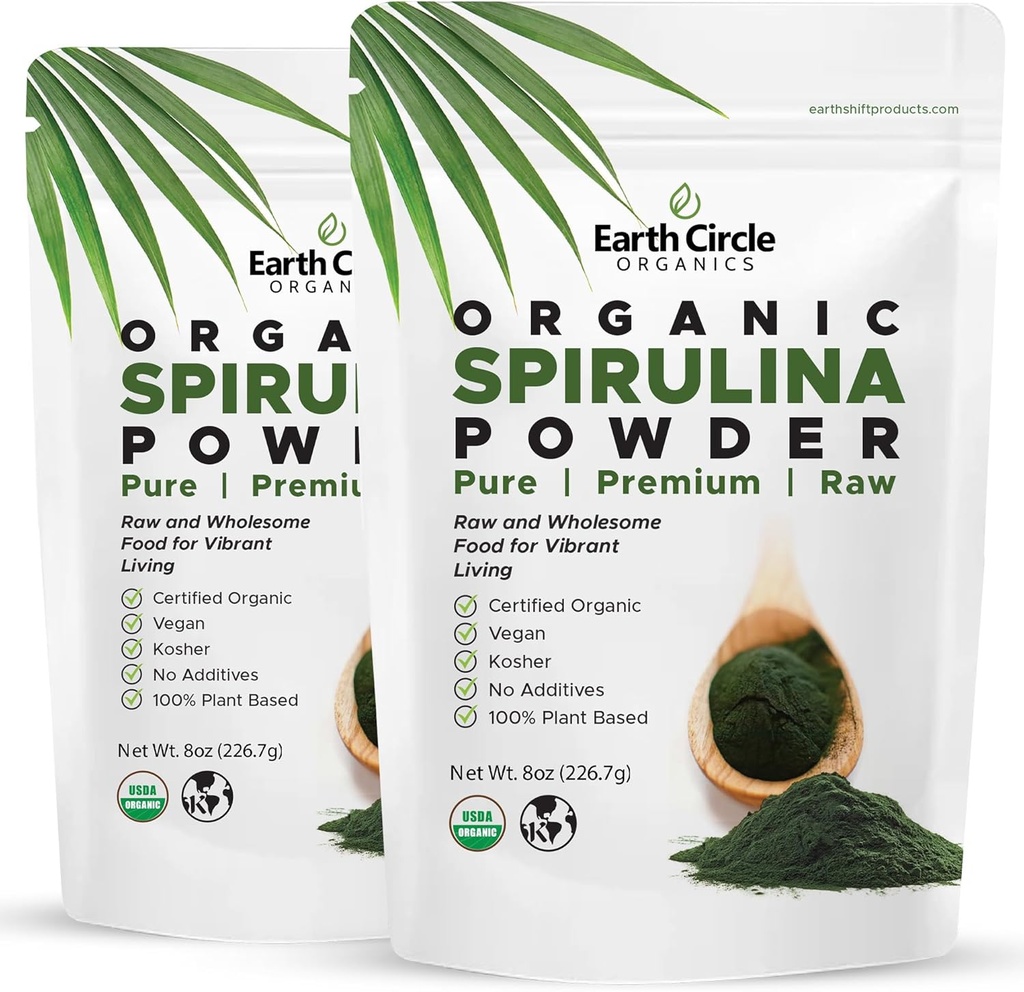 Earth Circle Organics Spirulina Powder, Kosher, Raw and Non-Ir › Pure Vegan Protein 
