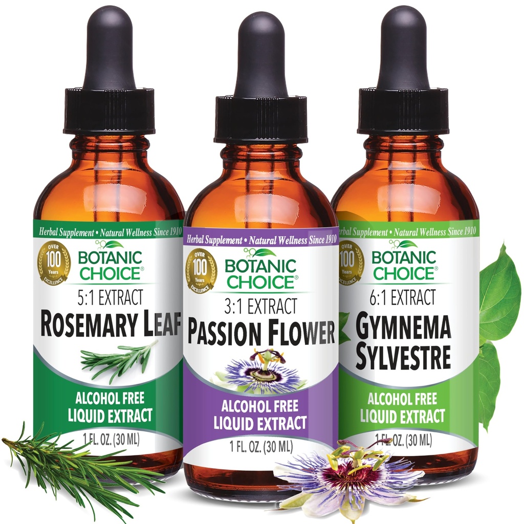 Botanische keuze Passiebloem, Rosemary Leaf, & Gymnema Sylvestre Extracten Bundle 