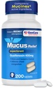 GenCare Mucus Relief Expectorant Guaifenesin 400 mg 200 Tablets Value Pack - Snel waarnemen van slijm voor verkoudheid, borstcongestie, griep, hoesten en allergieën