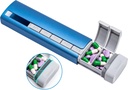 Daviky Metal Travel Pill Organizer, Premium Aluminium Pill Box 7 Dag, Weekly Daily Pill Case, Stylish&Cute Pill Holder voor Geneesmiddelen, Supplementen en Vitaminen (Blue+Gray)