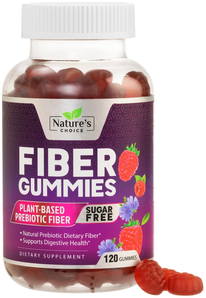 Vezel Gummies voor Volwassenen, Suiker Gratis Dagelijks 4g Gummy Fiber Supplement, Prebiotic Gummy Digestieve Gezondheid Ondersteuning - Planten gebaseerde Oplosbare Kauwen, Prebiotica Ondersteunt Regularity & Digestie - 120 Gummies