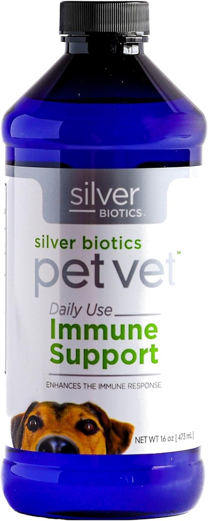 Silver Biotics Pet Vet Immuun Ondersteuning Verbetert de Immuun Response in Huisdieren 16 Fl Oz