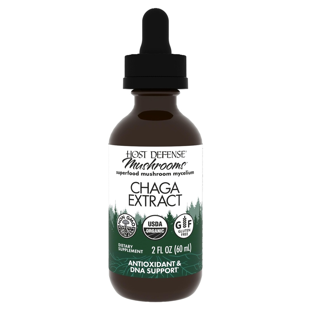 Host Defense Chaga Extract - Immuunsysteem Ondersteuning Supplement - Chaga paddo voor antioxidant activiteit Ondersteuning - Liquid Dietary Mushroom Supplement - 2 fl oz (60 Servings)