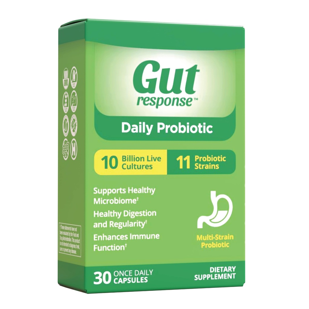Probiotique quotidien pour les hommes et les femmes, Lent Vieillissement digestif, Boosts Système immunitaire, Réduit le gonflement, Non-OGM, Sans gluten et sans soja, 10 milliards CFU, 30 capsules