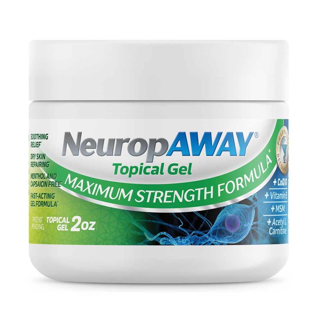 NeuropAWAY® Maximum Strength Gel, voor zenuwongemak, brand, Tinting en Numbness 2oz