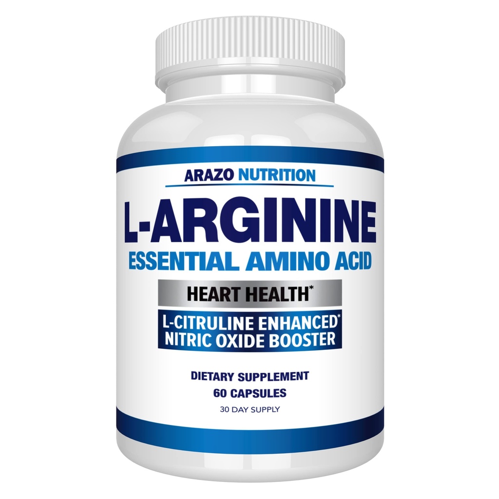 Arazo Nutrition Premium L Arginine - 1340 mg Nitric Oxide Booster met L-Citrulline & Essentiële Aminozuren voor spierwinst en energie - Krachtige NO Booster om langere en hardere capsules te trainen