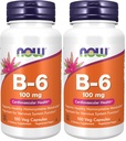 NOW Supplementen, vitamine B-6 (Pyridoxine HCl) 100 mg, cardiovasculaire gezondheid*, 100 Veg Capsules (verpakking van 2)