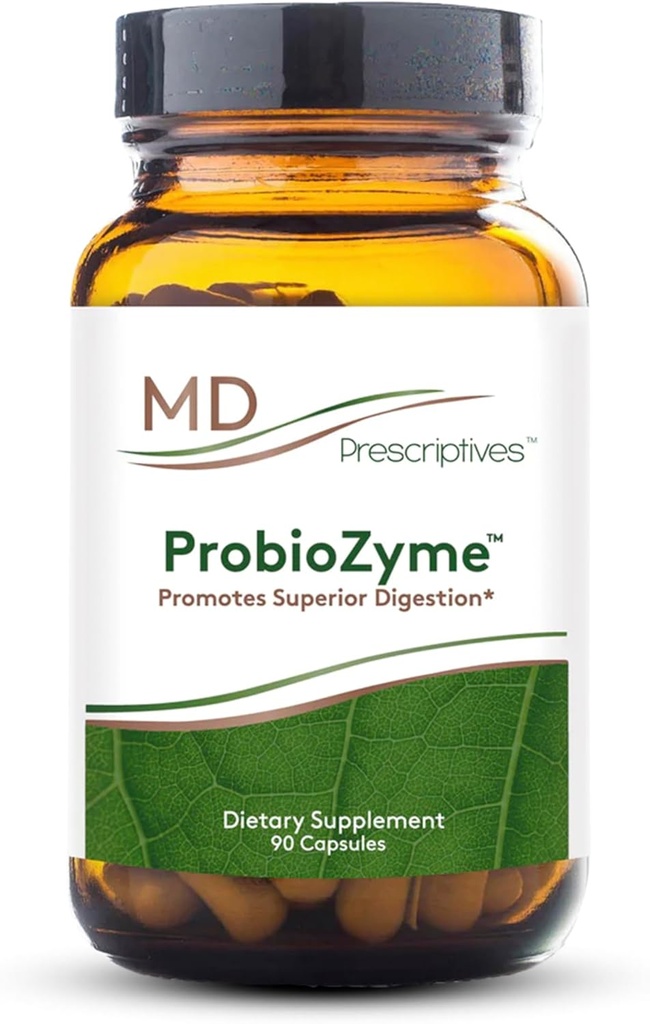 MD Prescriptives - ProbioZyme - Vegetarian Digestive Enzymes - Supplement for Digestive & Gut Health - 90 Capsules