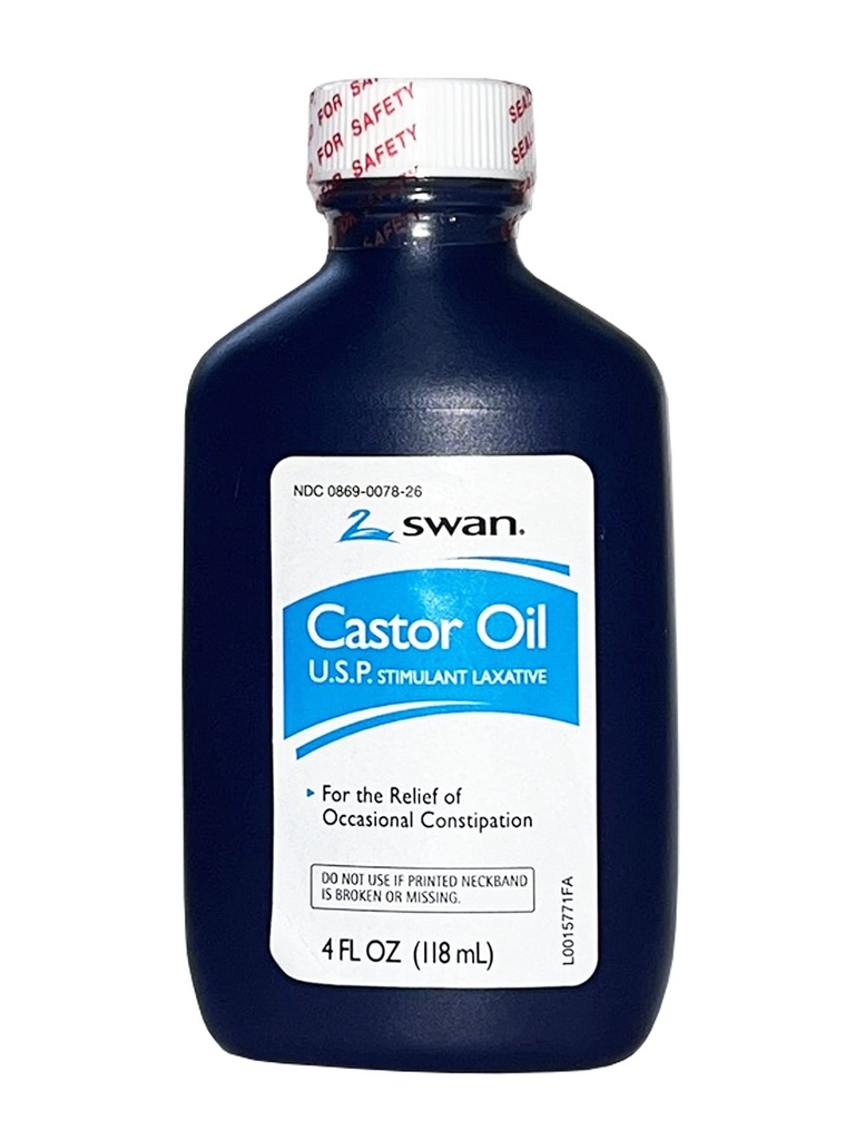 SWAN Castor Oil USP 100% Stimulerende Laxatieve 4 FL OZ - ter verlichting van incidentele constipatie