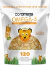 Coromega Kids Omega 3 Fish Oil Supplement, 650mg Omega-3s, Tropical Orange + Vitamin D, 120 Single Serve Squeeze Packets