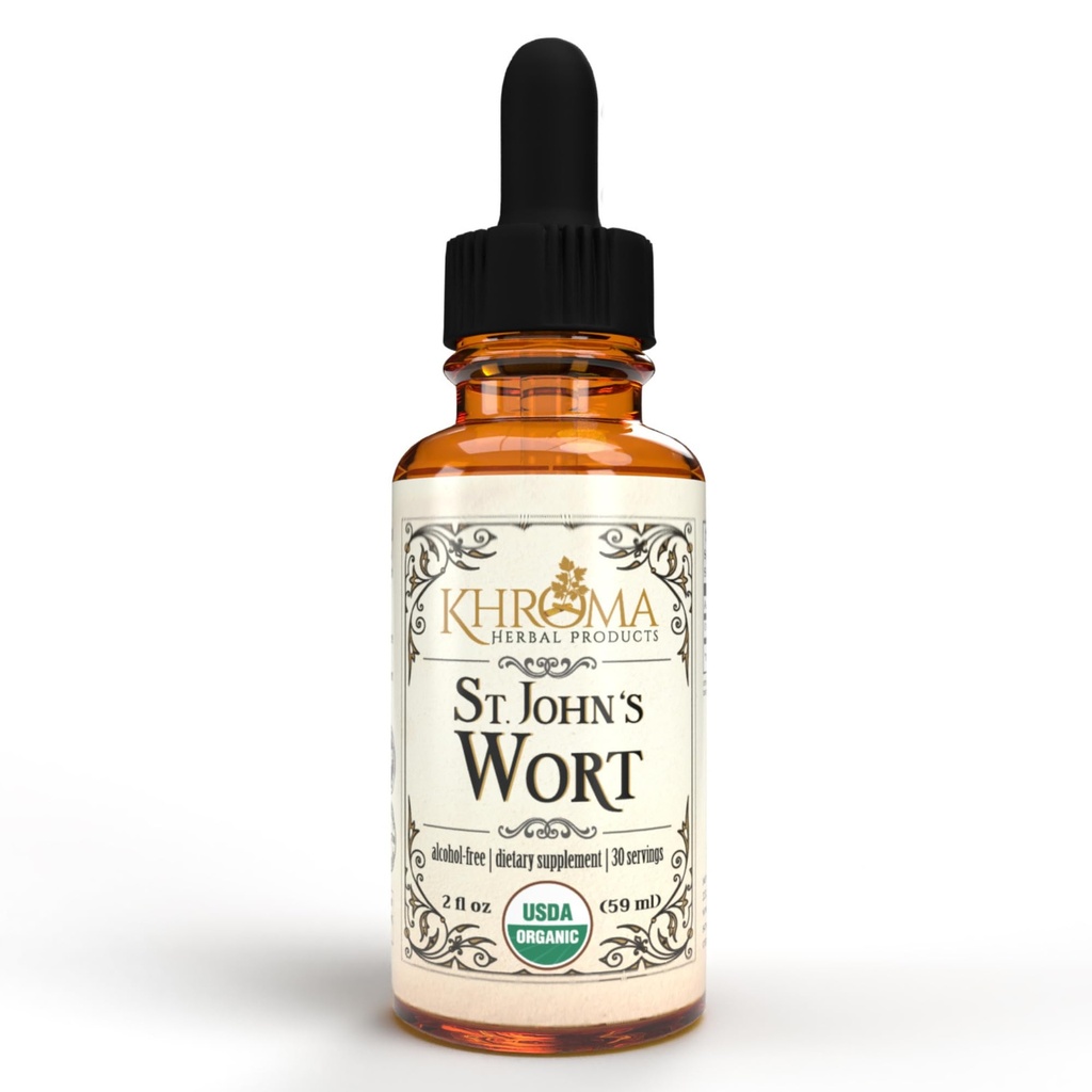 Biologische sint-janskruid 30 porties - 800 MG per portie - Khroma Kruidenproducten - 2 FL OZ - Hypericum Perforatum