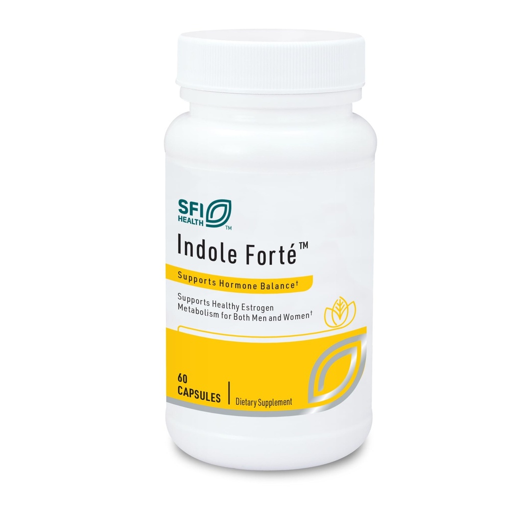 Klaire Labs SFI Health Indole Forté - Supplément œstrogène pour les femmes et les hommes avec Diindolylméthane et Indole-3-Carbinol - Supplément Indole et DIM pour promouvoir le métabolisme œstrogène sain (60 capsules)