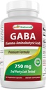Best Naturals GABA Supplement 750mg 180 Veggie Capsules, Naturals Slaaphulp