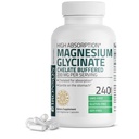 Bronson Glycinate de magnésium 200 MG par portion Chélaté pour une absorption élevée, doux sur l'estomac, non-OGM, 240 Capsules végétariennes